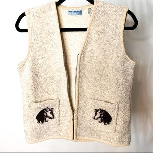 Vintage Wrangler Blues Sherpa horse vest small